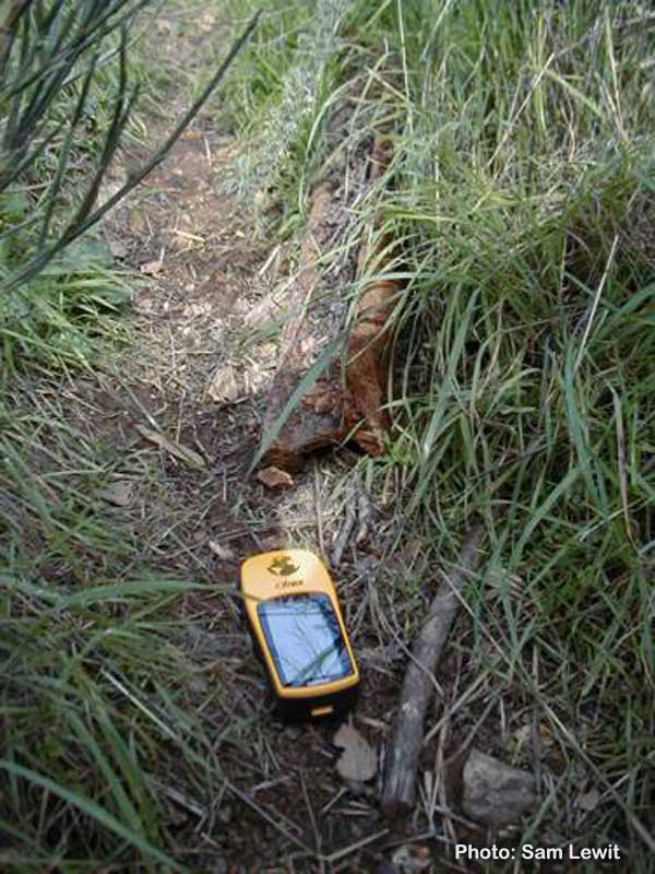 oldrail
This was an old piece of rail I found off the side of the trail. I don't know my guages, but you can see the scale with my GPS (about the size of a cell phone) right next to it.
