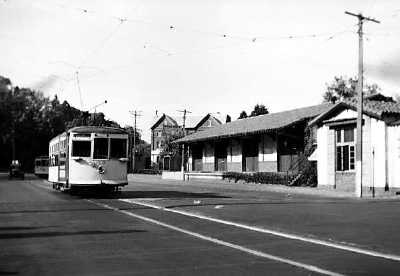 Chico_Station_with_Birney_60
This is a view of the Chico Depot, with Birney streetcar 60 in front. This is near the end of service. Photo by Kenneth C. Jenkins; Garth G. Groff collection

