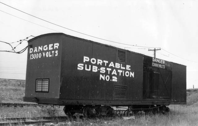 portablesub
SN portable sub-station near Marysville. Date unknown. <i>J.G. Graham Collection</i>
