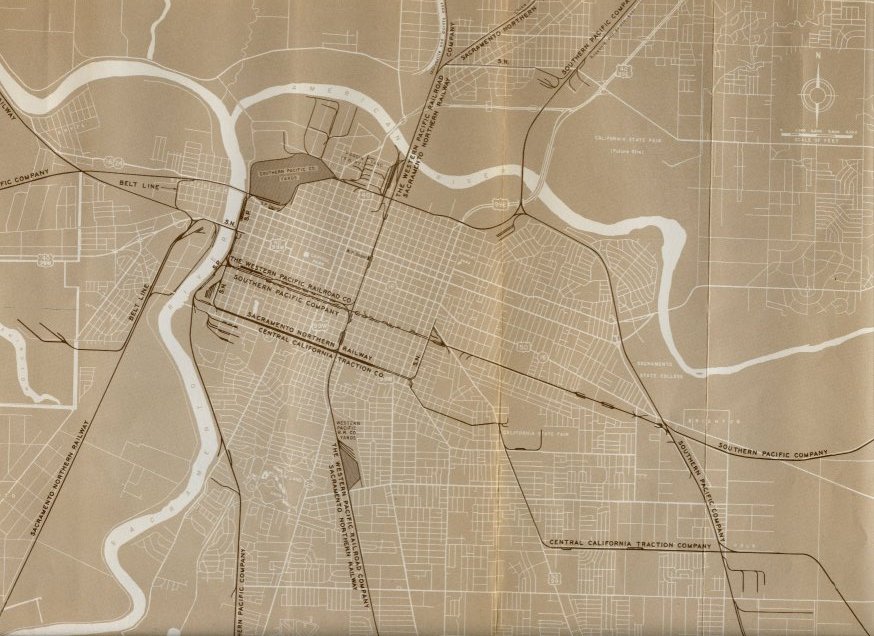 Sacramento_RR_Map_1958
This is a map of all rail lines in and around the Sacramento area, circa 1958. The map came from the Yahoo! SN group.
