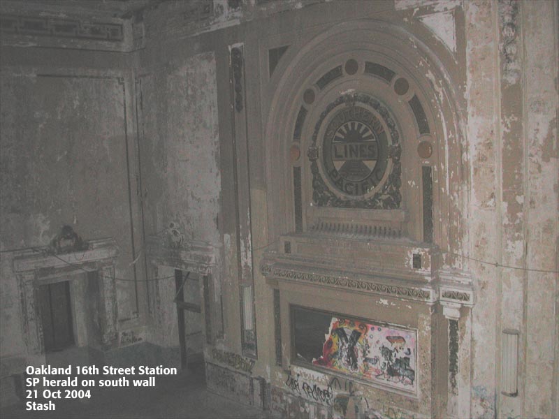 Interior01
Oakland 16th St Station. SP herald on south wall. 10/21/04 Photo by Stash
