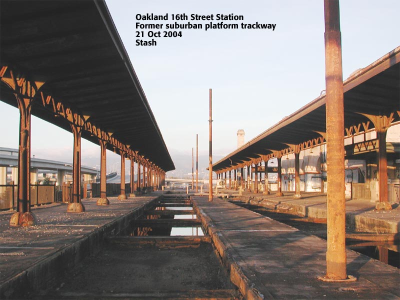 Top03
Oakland 16th St Station former suburban platform trackway 10/21/04 Photo by Stash
