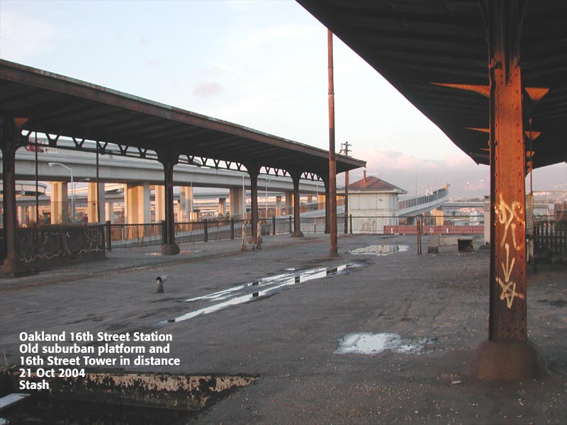Top05
Oakland 16th St Station. Old suburban platform and tower in distance 10/21/04 Photo by Stash

