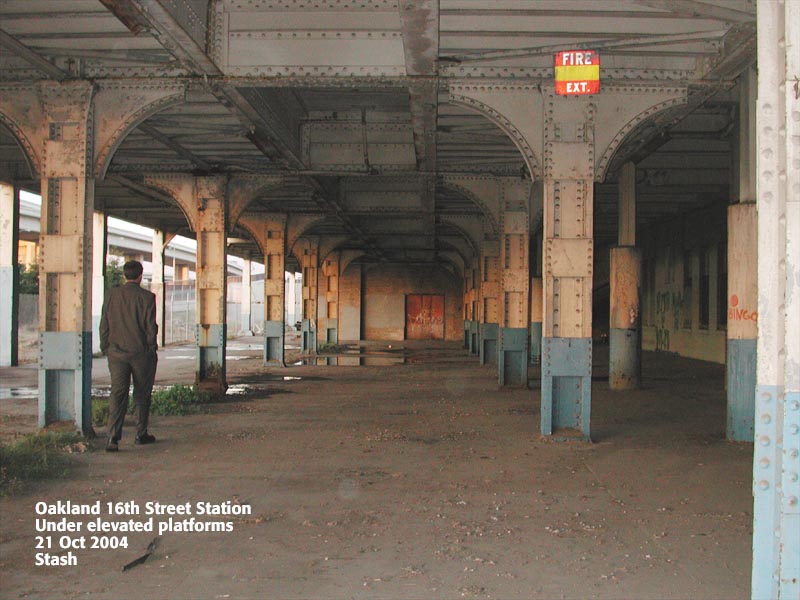 West01
Oakland 16th St Station under elevated platforms 10/21/04 Photo by Stash
