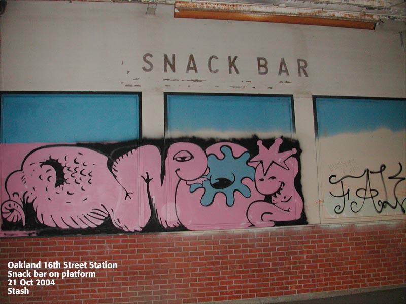 West03
Oakland 16th St Station snack bar on platform. 10/21/04 Photo by Stash
