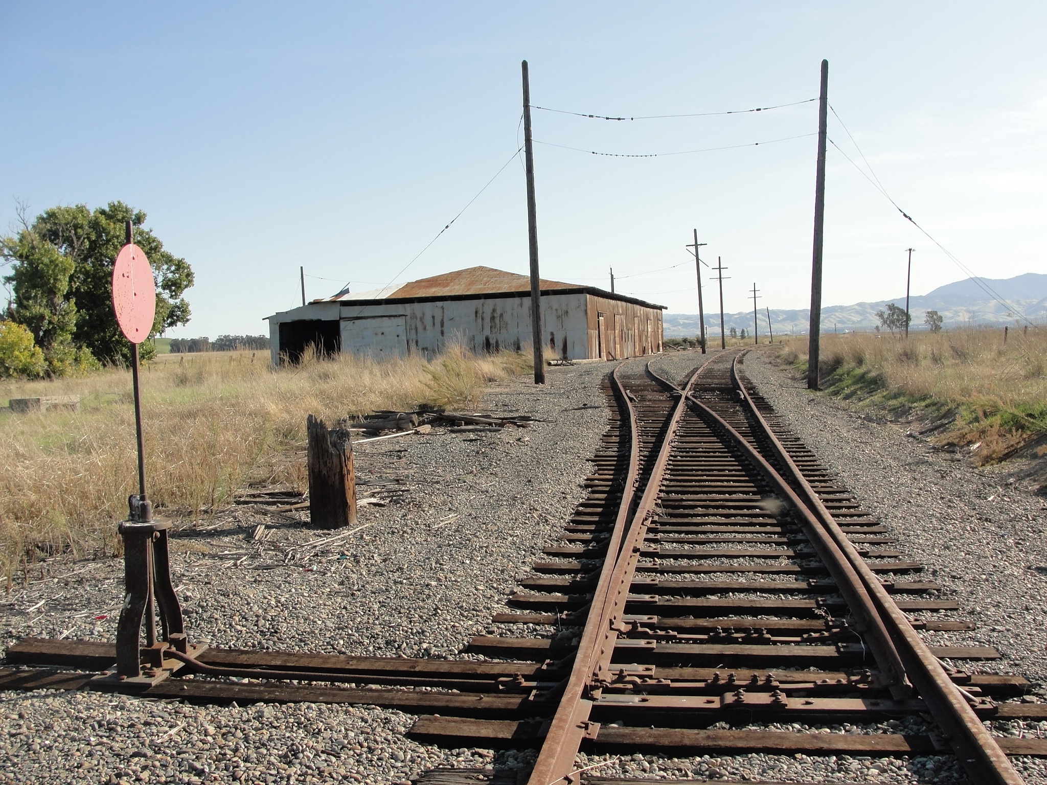Molina November 2009. Looking south at switch with replacement ties - power poles on their way - not long now until service resumes? 
